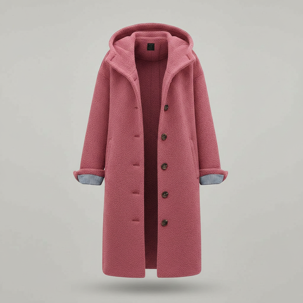 Cappotto Donna Lungo con Cappuccio Linee Pulite