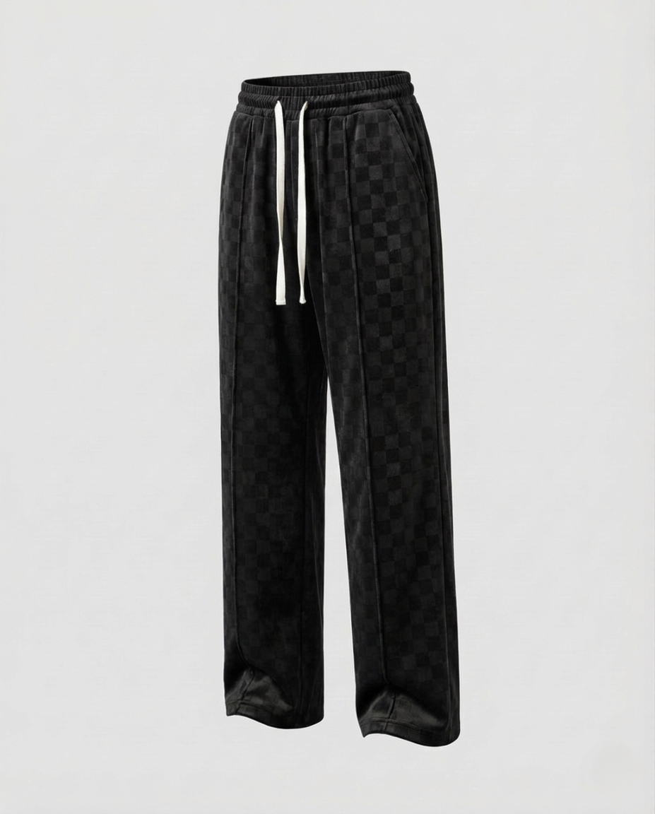 Pantaloni Uomo Jacquard Fantasia Quadri Coulisse