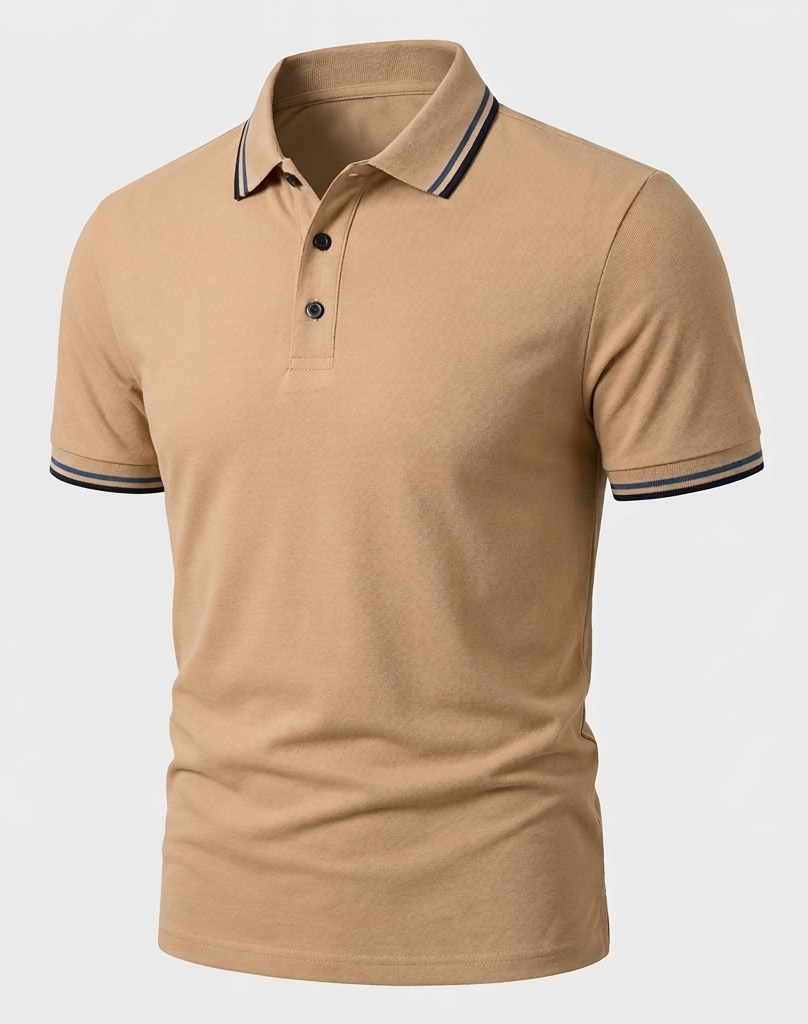 Polo Uomo Manica Corta Slim Fit Colletto a Contrasto