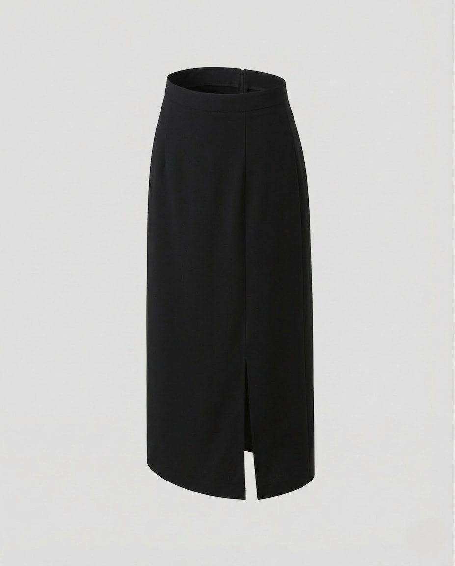Gonna Midi Donna Sagomata con Spacco Laterale