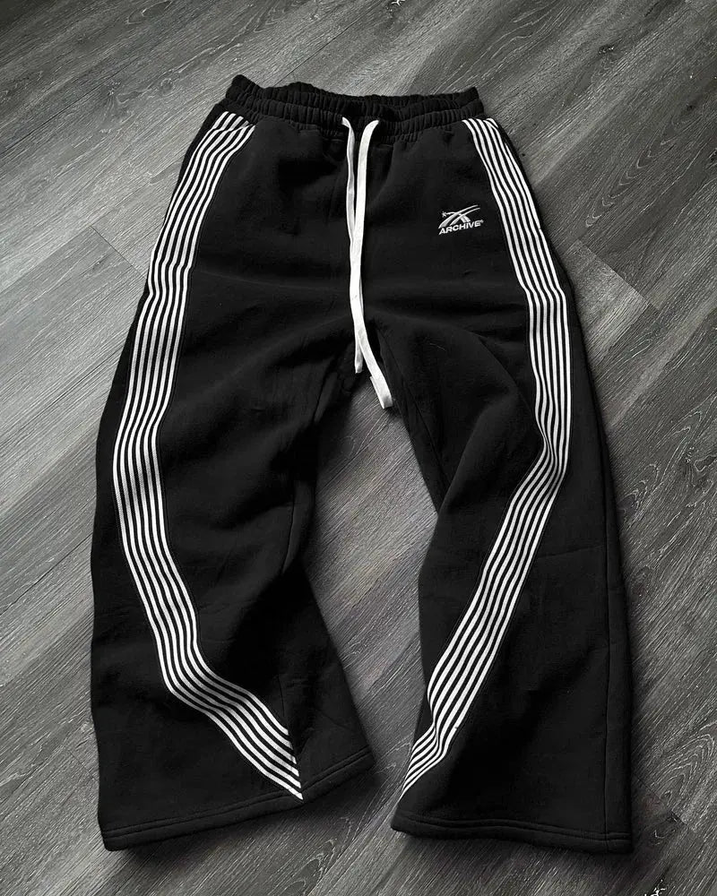 Pantaloni Jogging Uomo con Righe Retro Vestibilità Comfort