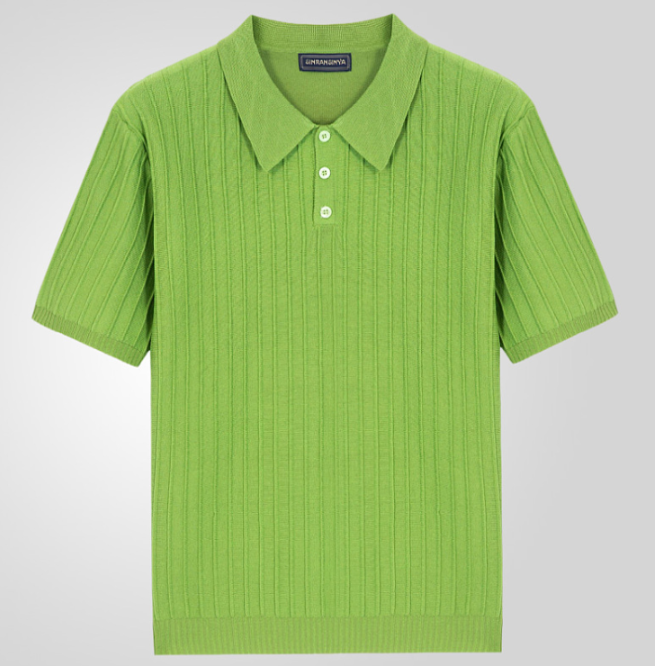 Polo Uomo Maglia a Costine Manica Corta