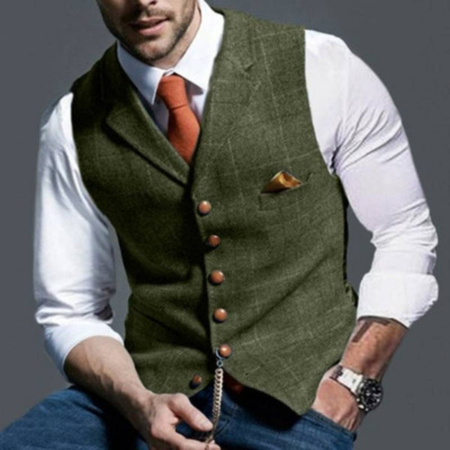 Gilet Uomo Classico con Chiusura a Bottoni