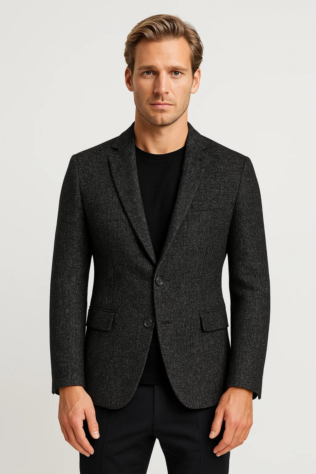 Blazer Uomo Slim Fit con Bottoni e Linea Sottile