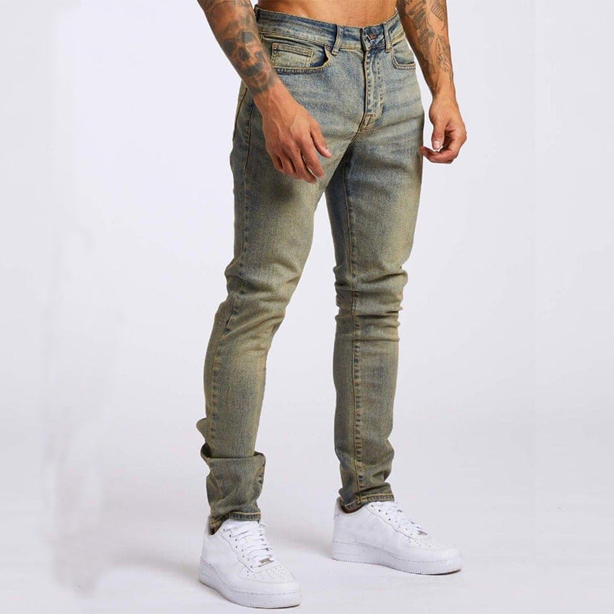Jeans Uomo Slim Fit Streetstyle Casual Urbana