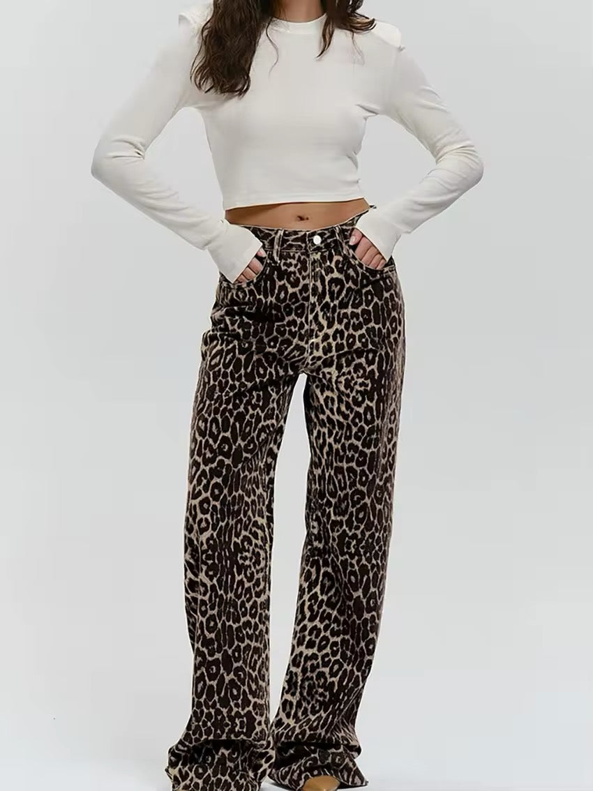 Jeans Donna Taglio Dritto Tessuto con Motivo Strutturato