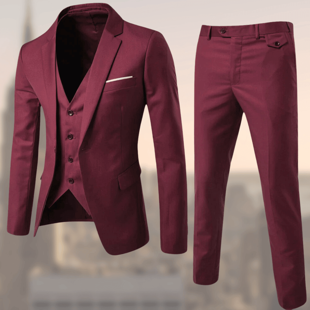 Completo Uomo Tre Pezzi Blazer Gilet e Pantaloni Formale