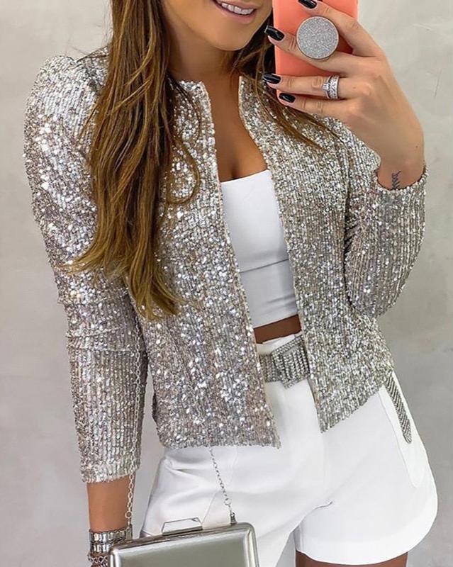 Giacca Donna Aperta con Paillettes