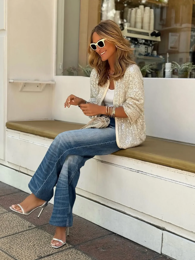 Giacca Bomber Donna Tessuto Strutturato Chiusura Frontale
