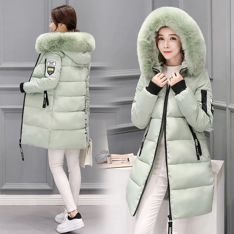 Giacca Invernale Donna con Cappuccio e Zip Calda Confortevole