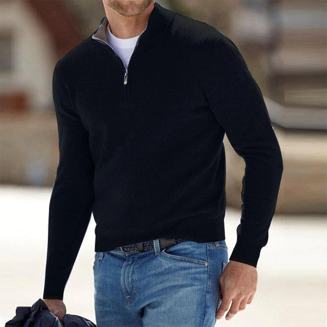 Felpa Uomo con Mezza Zip Comfortevole Stile Casual
