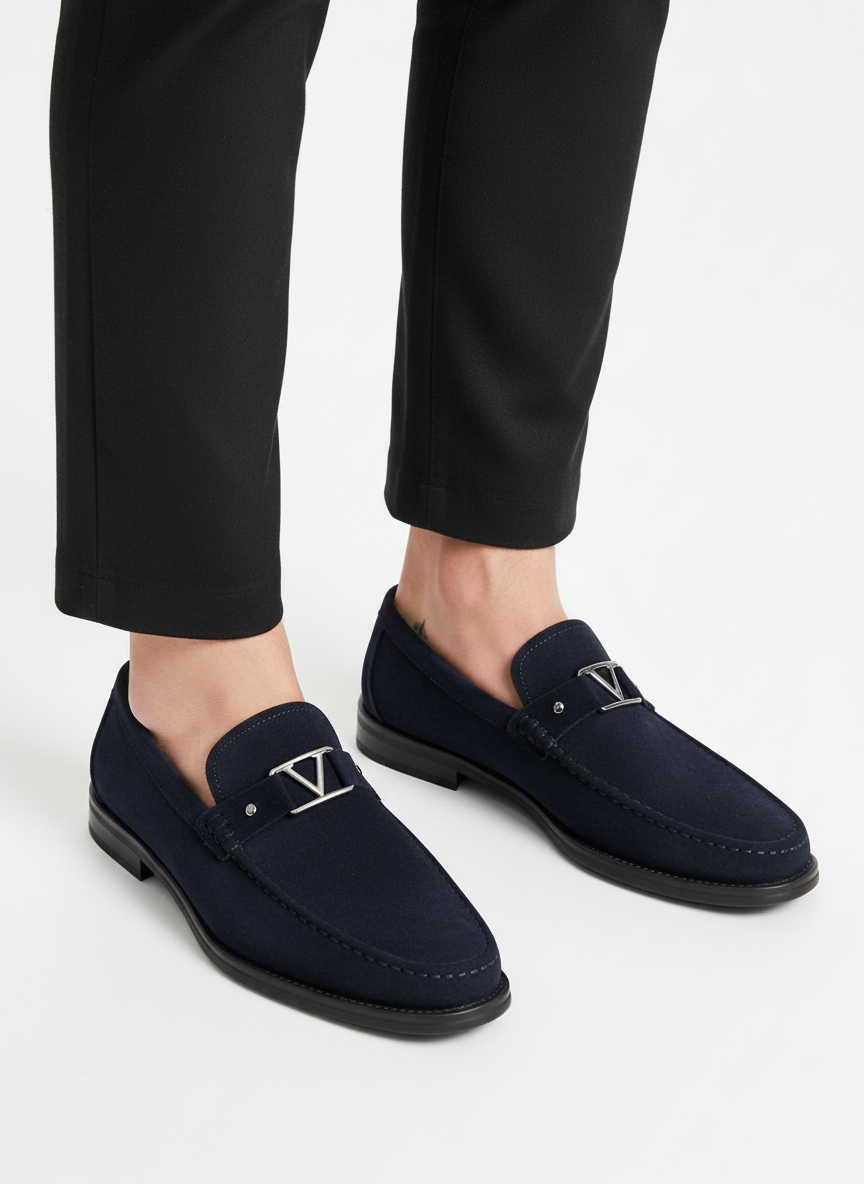 Marco | Uomo Mocassino Scamosciato Slip-On Fibbia Metallica 5