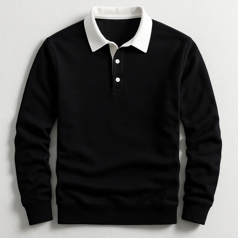 Polo Uomo Rugby Manica Lunga Colletto Contrasto