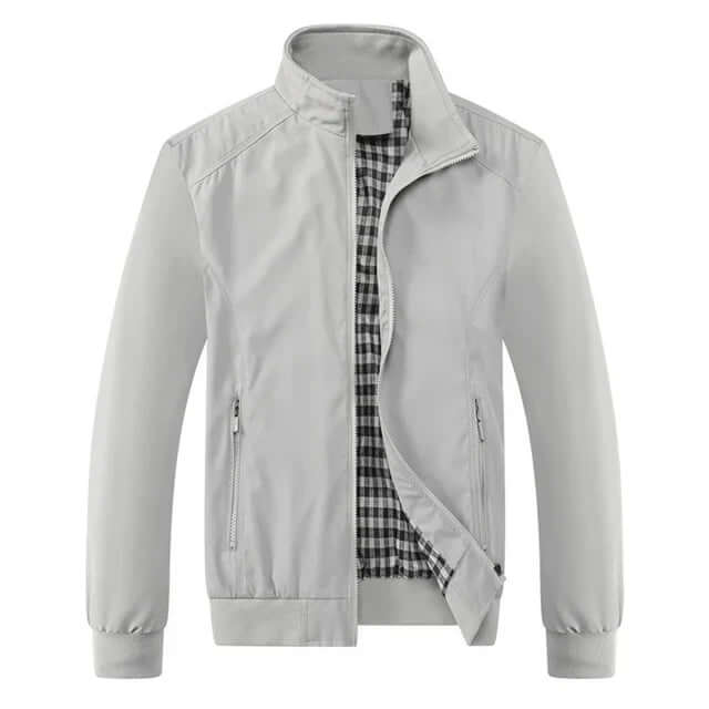 Giacca Bomber Uomo Autunnale con Bordo a Costine Stilizzata