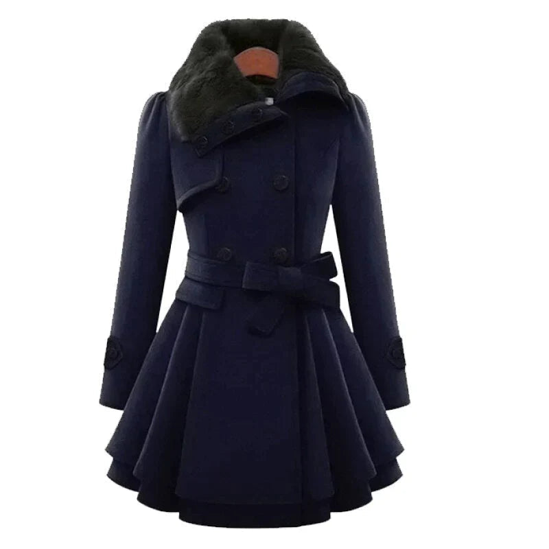 Trenchcoat Donna con Pelliccia Vegan Imbottito Invernale