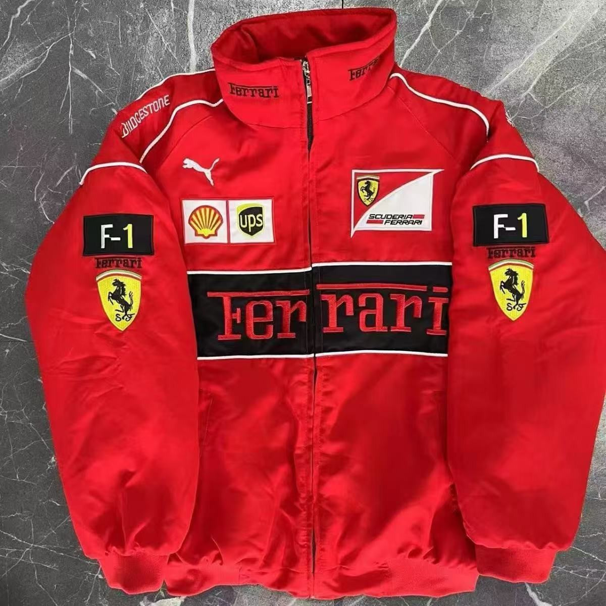 Giacca Uomo Racing Stile Retro con Logo