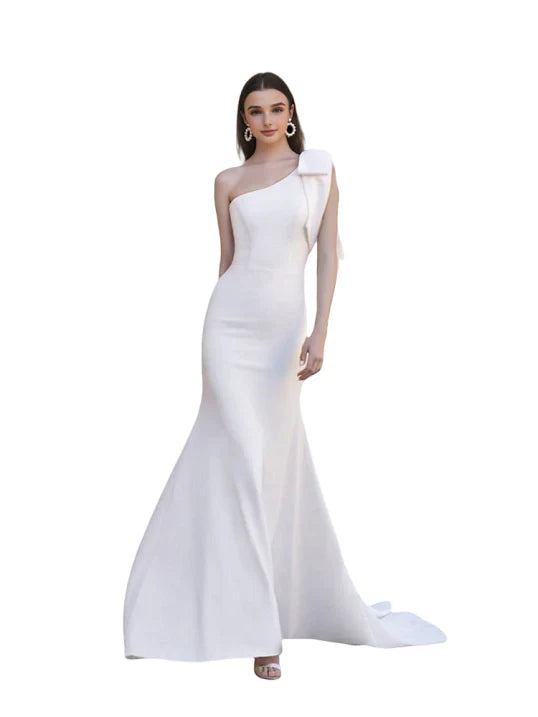 Abito Maxi Donna Taglio Sirena Spalla Asimmetrica
