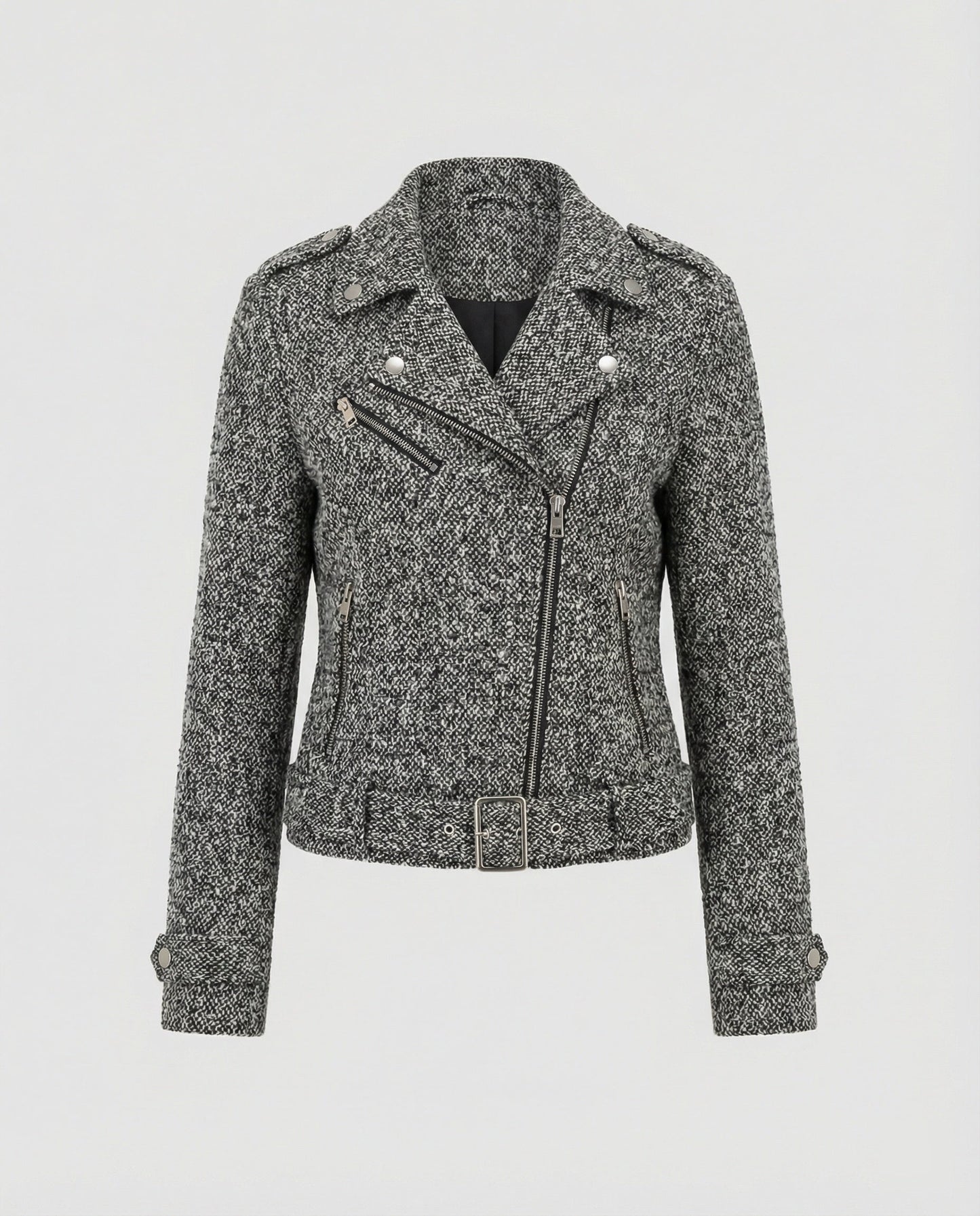 Giacca Biker Donna con Fantasia Animalier e Vestibilità Slim
