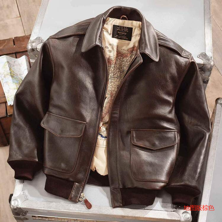 Bomber Uomo in Ecopelle con Colletto in Shearling e Fodera Americana