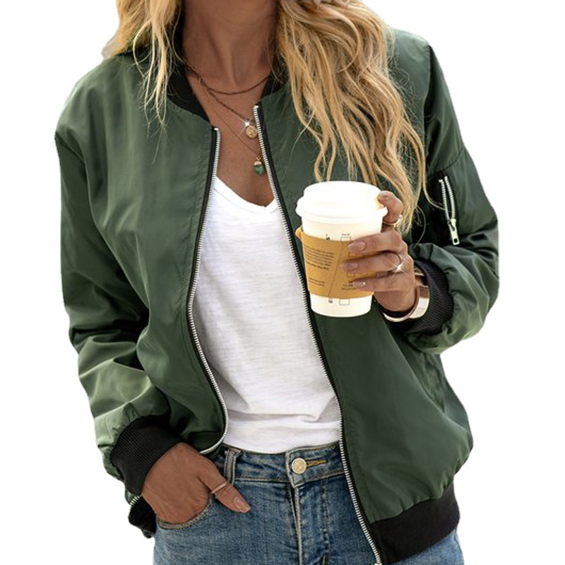 Giacca Bomber Donna Corta con Zip