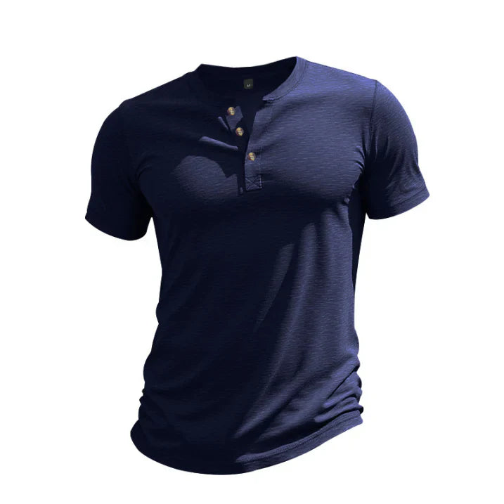 Maglia Uomo Manica Corta con Bottoni al Collo