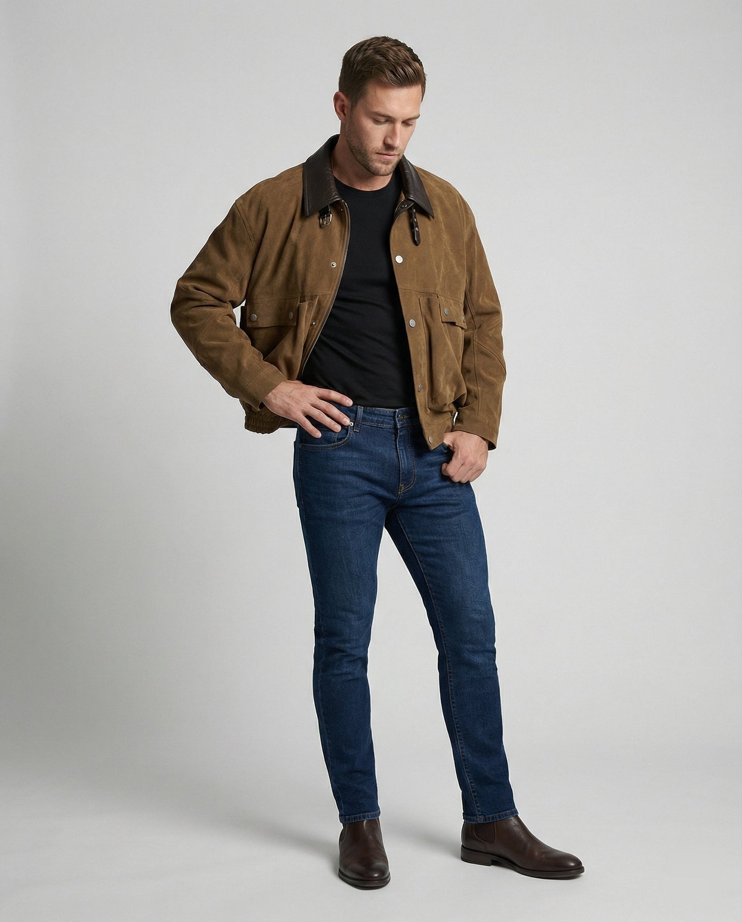 Giacca Uomo in Camoscio Taglio Boxy