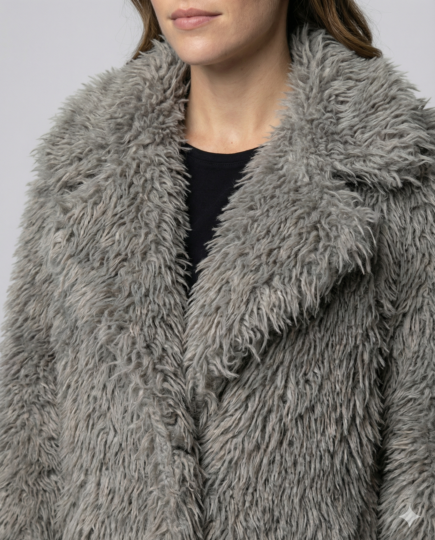Cappotto Donna in Pelliccia Sintetica Lungo Invernale