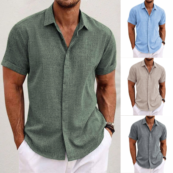 Camicia Uomo Estiva Manica Corta Leggera e Facile da Lavare