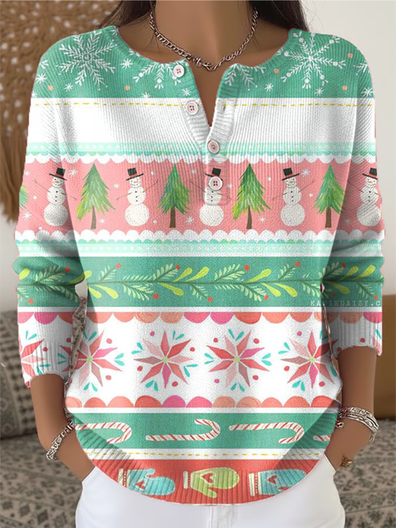 Maglione Natale Unisex con Motivo Pupazzo di Neve Regular Fit - Brentozzi