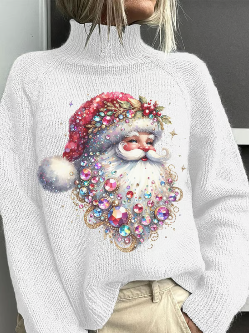 Maglione Natale Donna con Babbo Natale Brillante - Brentozzi