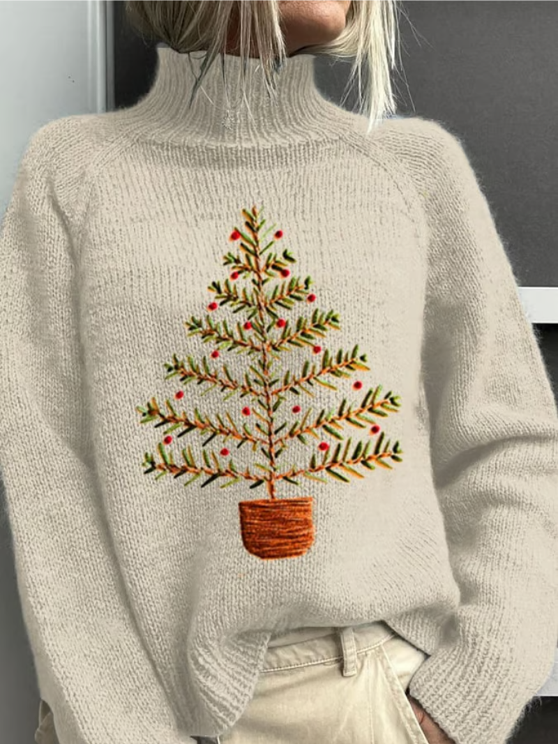 Maglione Donna con Albero di Natale Girocollo - Brentozzi