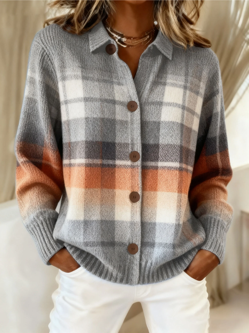 Blusa Donna in Maglia a Quadri Vestibilità Morbida - Brentozzi