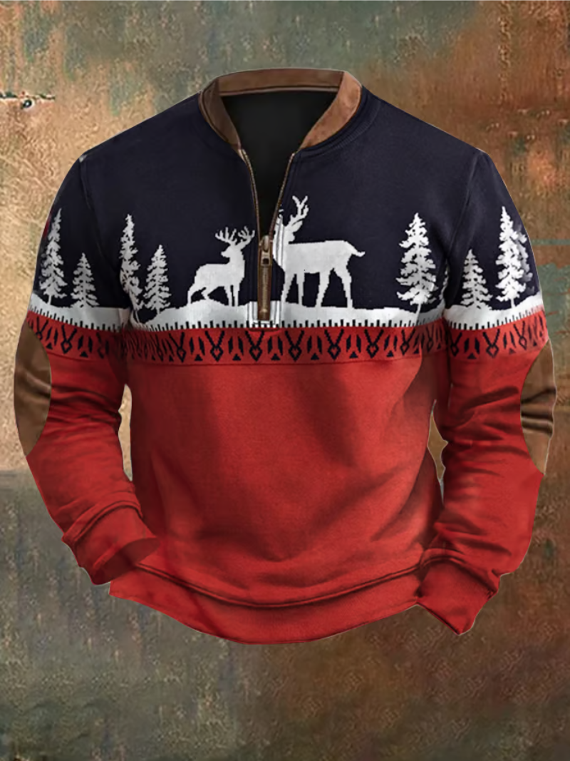Maglione Uomo in Lana con Motivo Renna Classico - Brentozzi