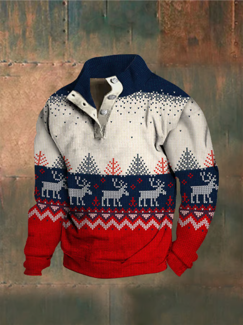 Maglione Uomo in Maglia Motivo Scandinavo Classico - Brentozzi