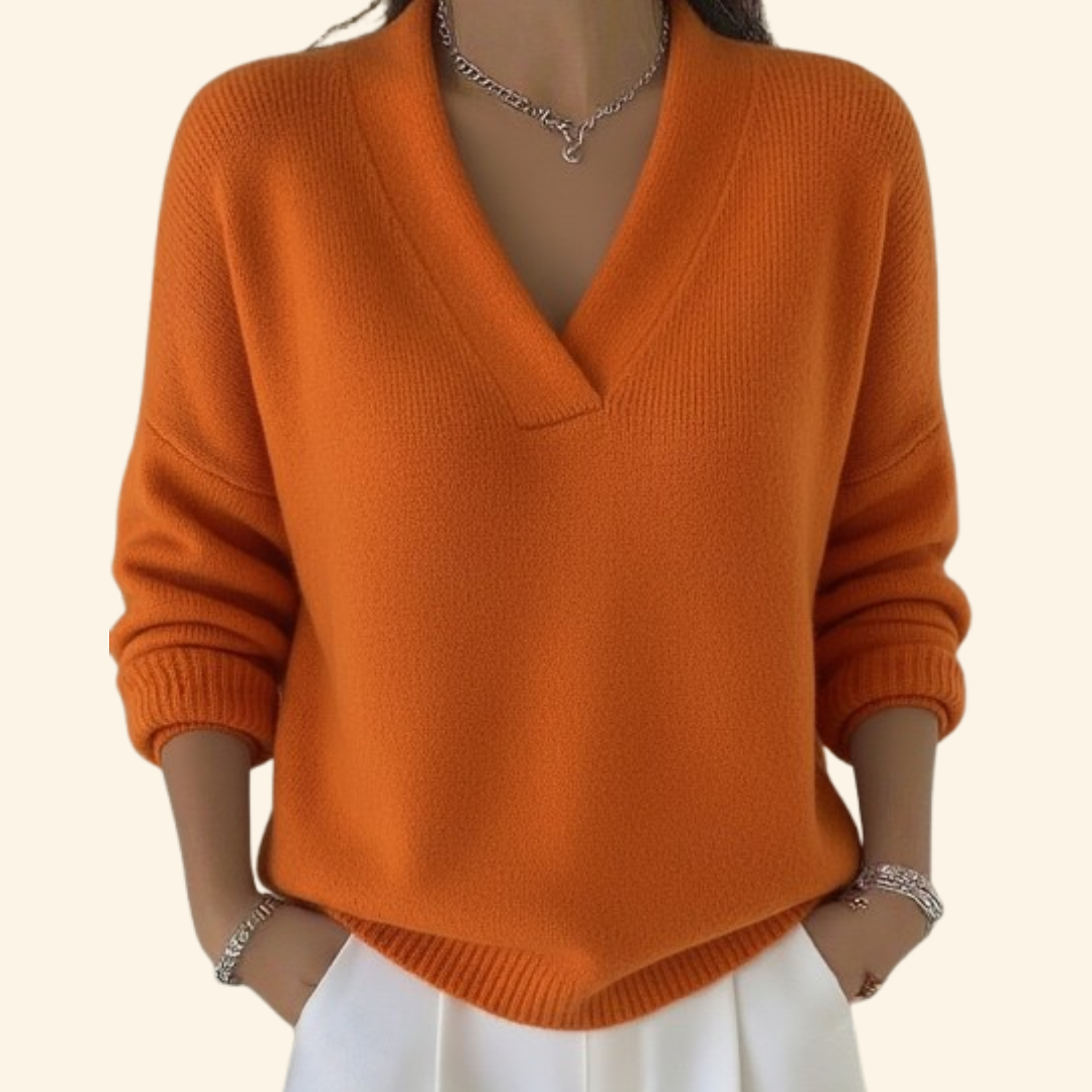 Maglione Donna Scollo a V Stile Casual