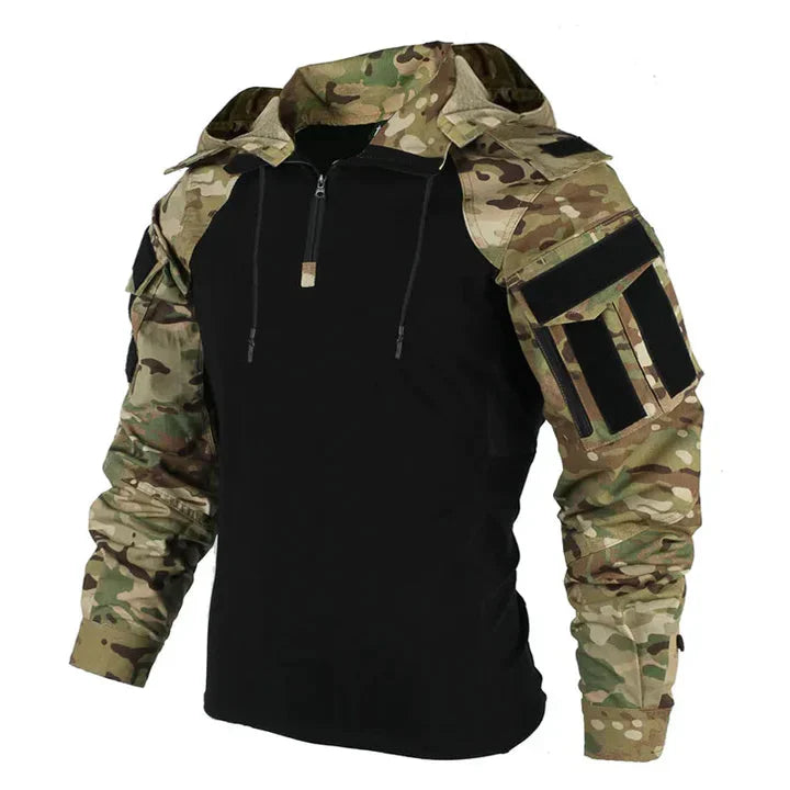 Felpa Uomo con Cappuccio Stile Outdoor Utility