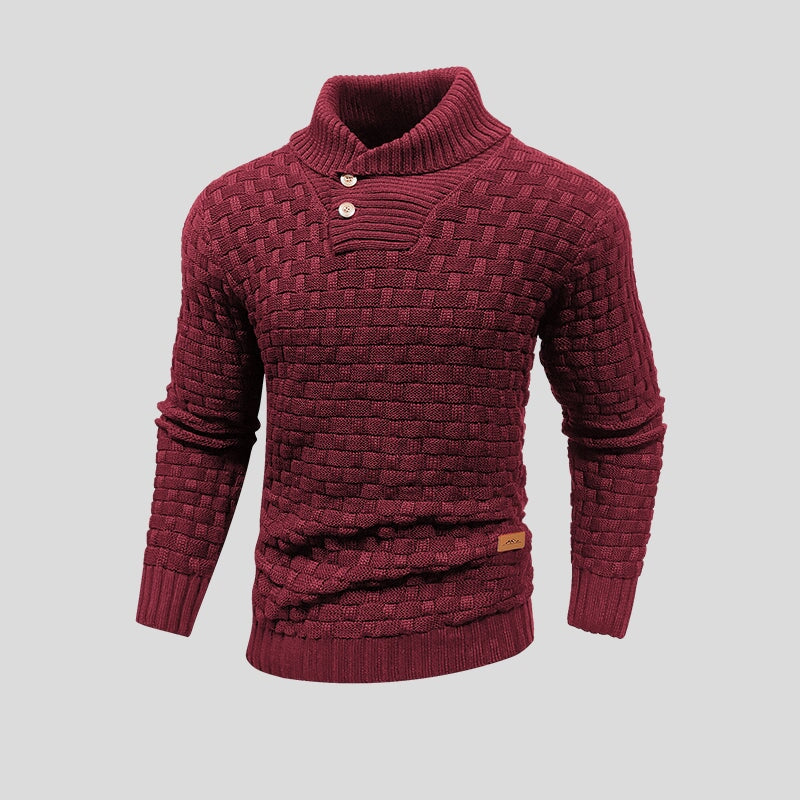Maglione Uomo con Design a Rilievo Invernale Caldo
