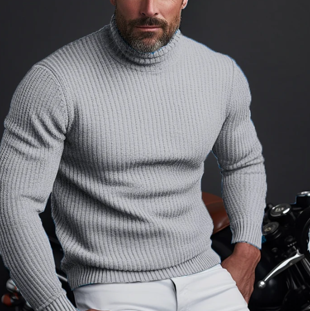 Maglione Uomo Collo Alto Designer Comfort Elegante