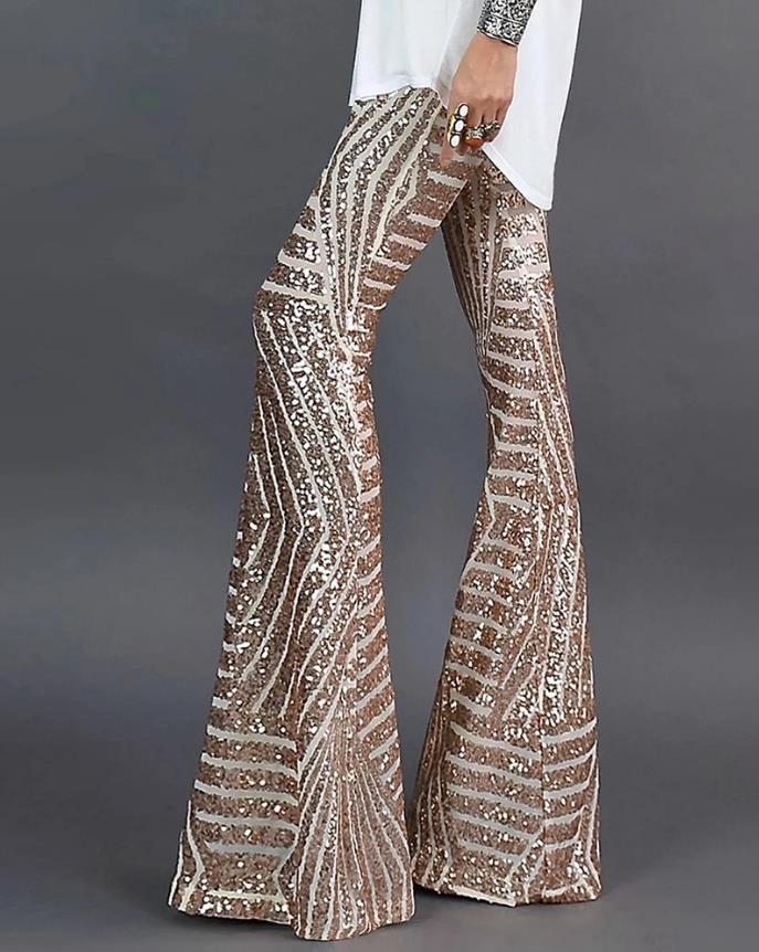 Pantaloni Palazzo Donna Lunga Effetto Glitter - Brentozzi