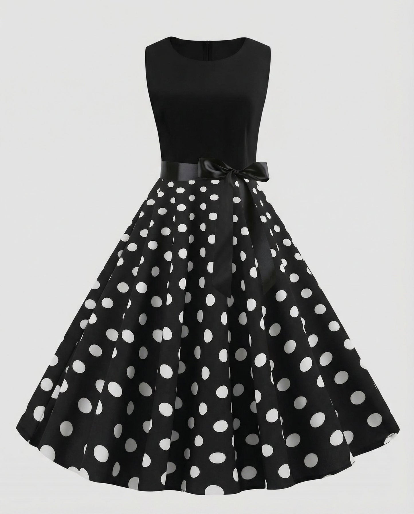 Abito Rockabilly Donna in Cotone Pois Svasato