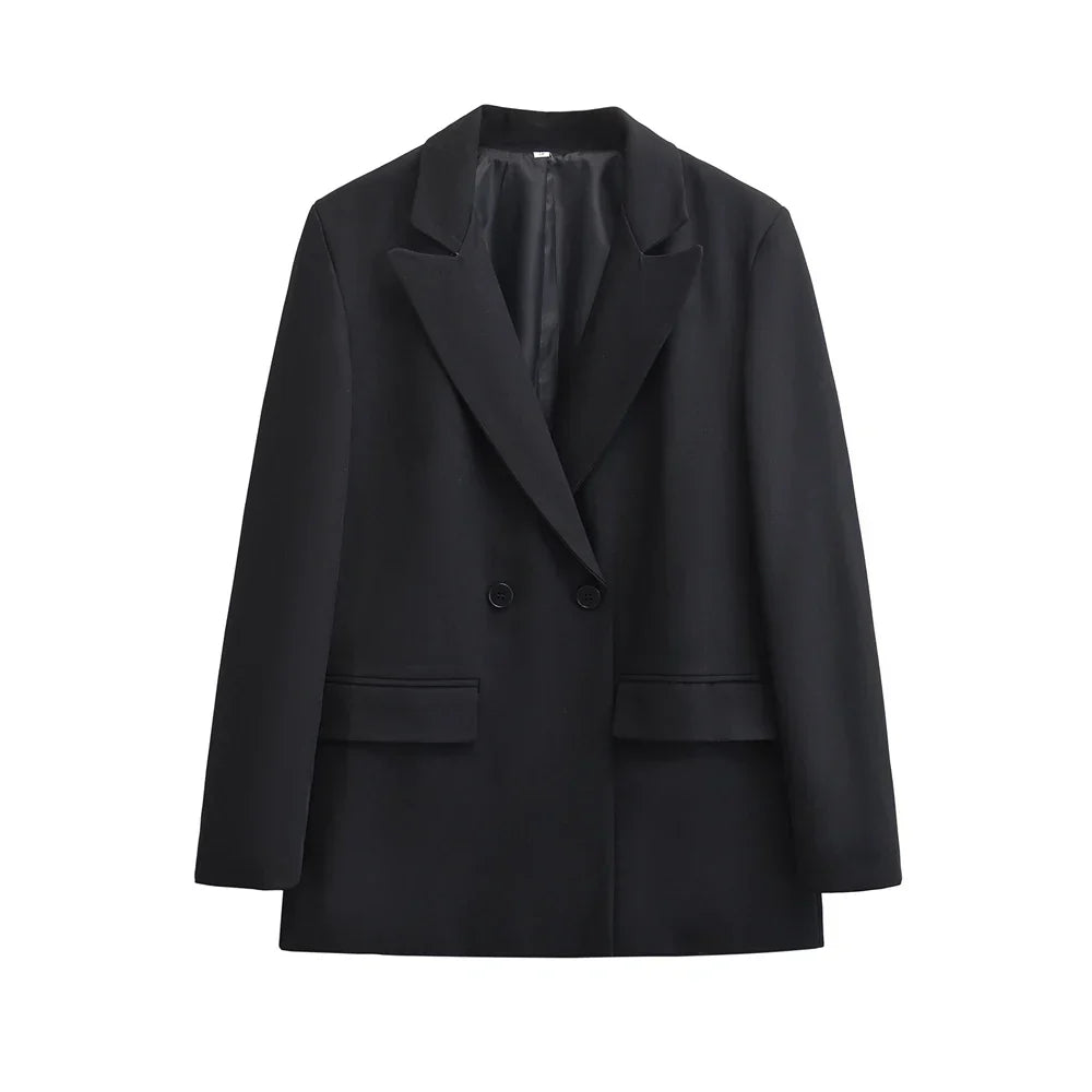 Giacca Donna Doppiopetto Stile Blazer Slim Fit