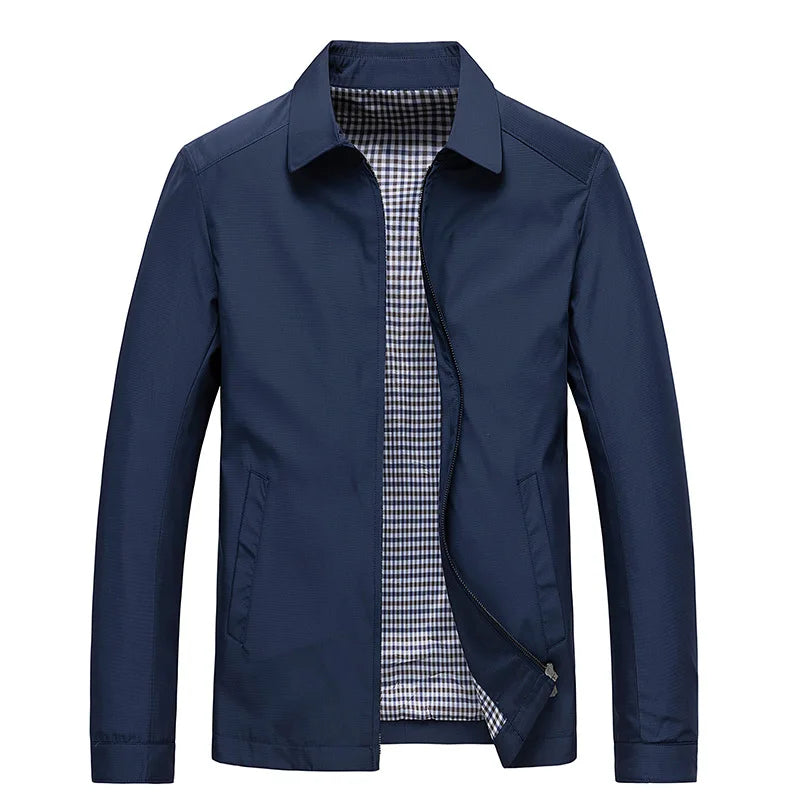 Giacca Uomo Tempo Libero con Zip e Colletto Classico