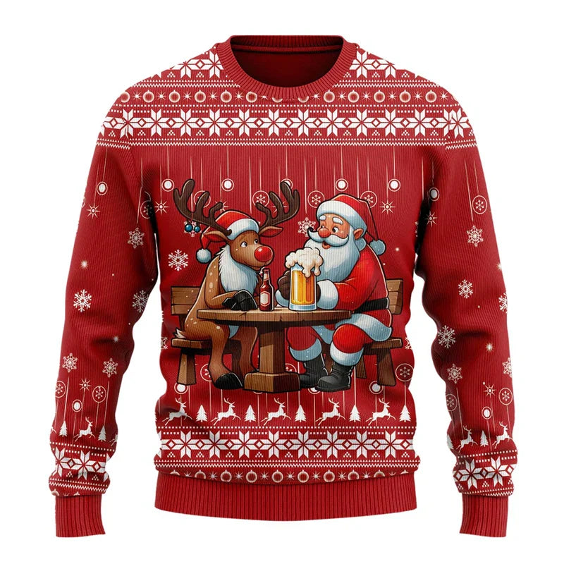 Maglione Uomo con Motivo Design Taglio Moderno