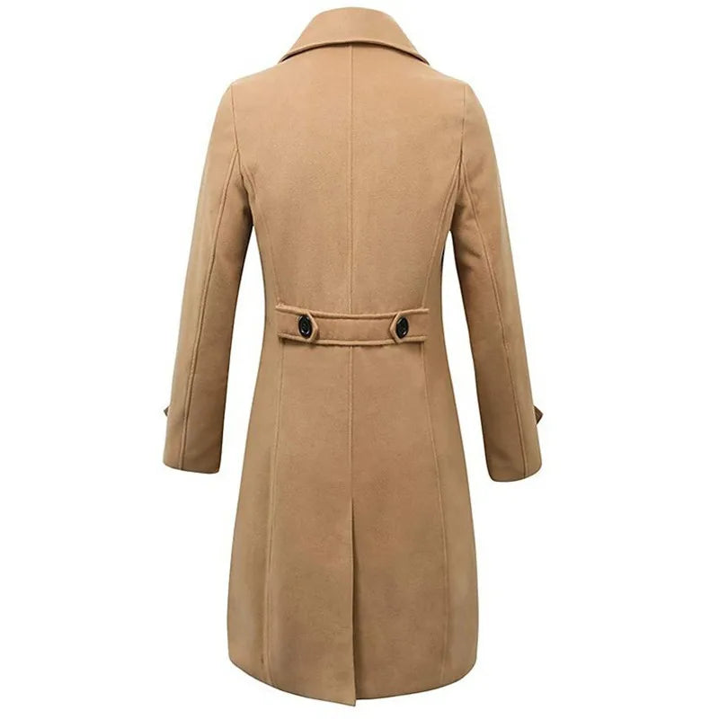 Cappotto Uomo Doppiopetto in Misto Lana Taglio Sfiancato