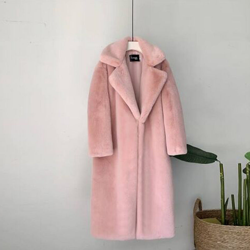 Cappotto Donna Lungo in Pile Morbido Caldo Elegante