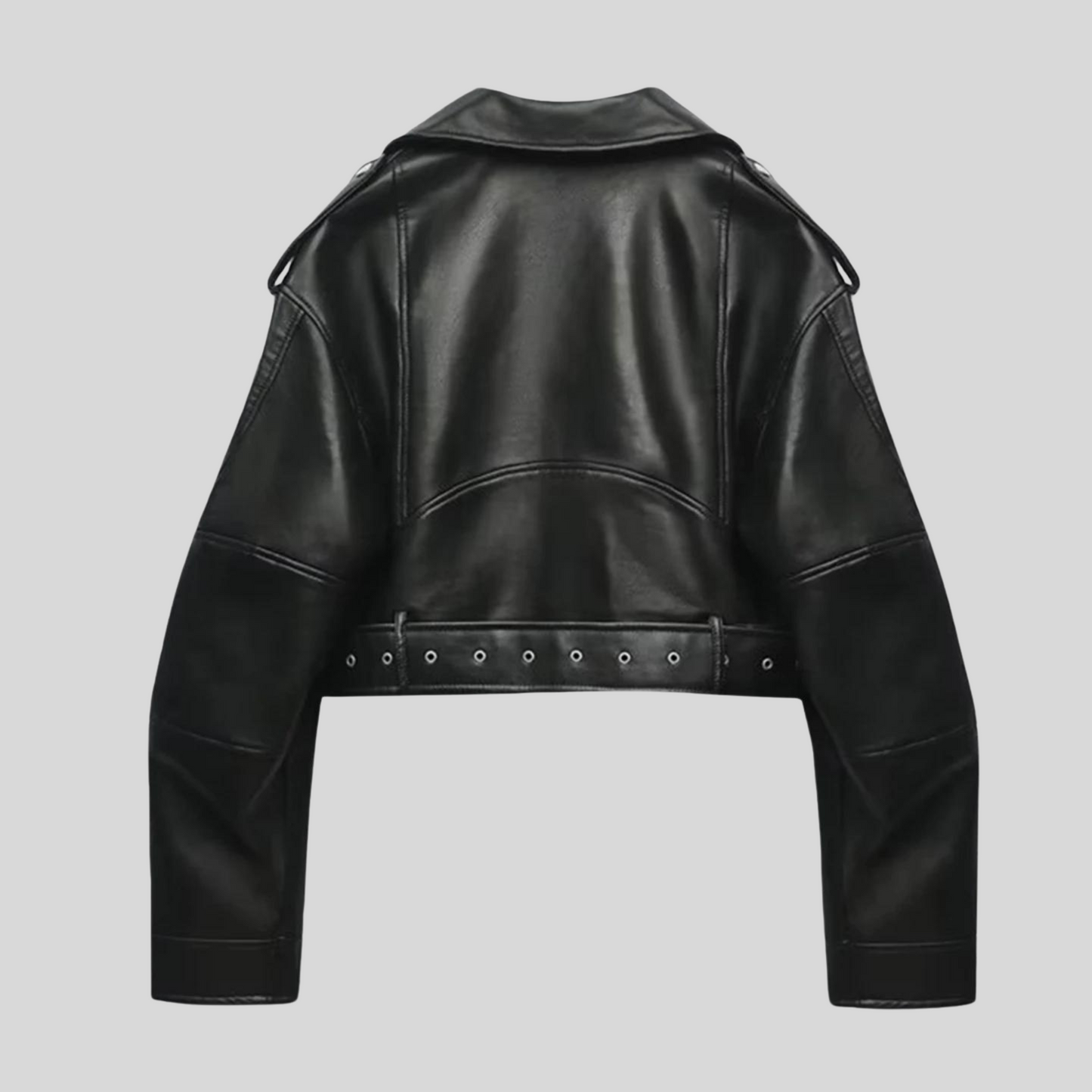 Giacca Donna in Pelle Stile Elegante Vestibilità Classica