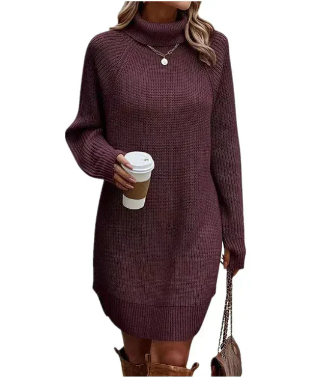Abito Maglia Donna Manica Lunga Caldo Invernale Elegante