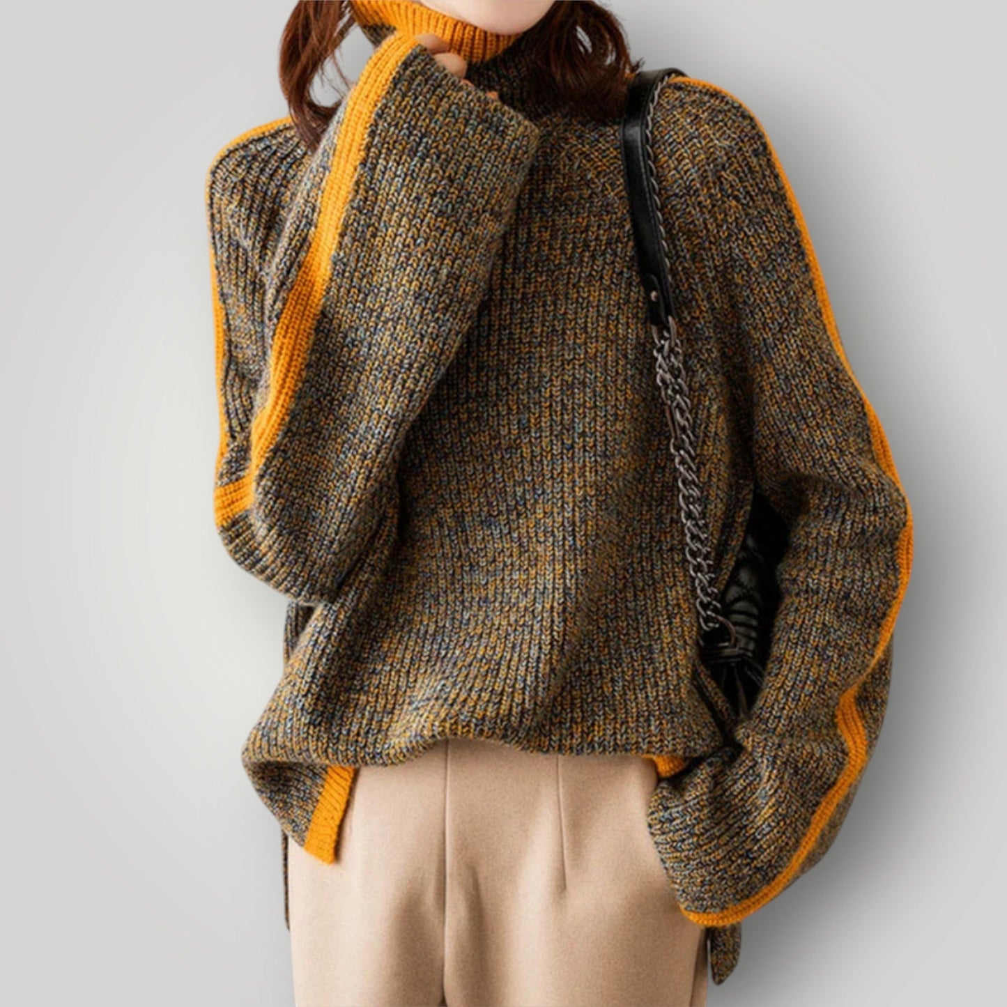 Maglione Donna Motivo Norvegese Vestibilità Dritta