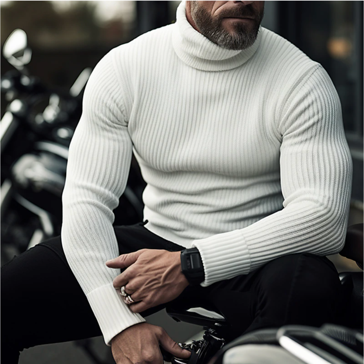 Maglione Uomo Maglia Lavorata Stile Classico Manica Lunga