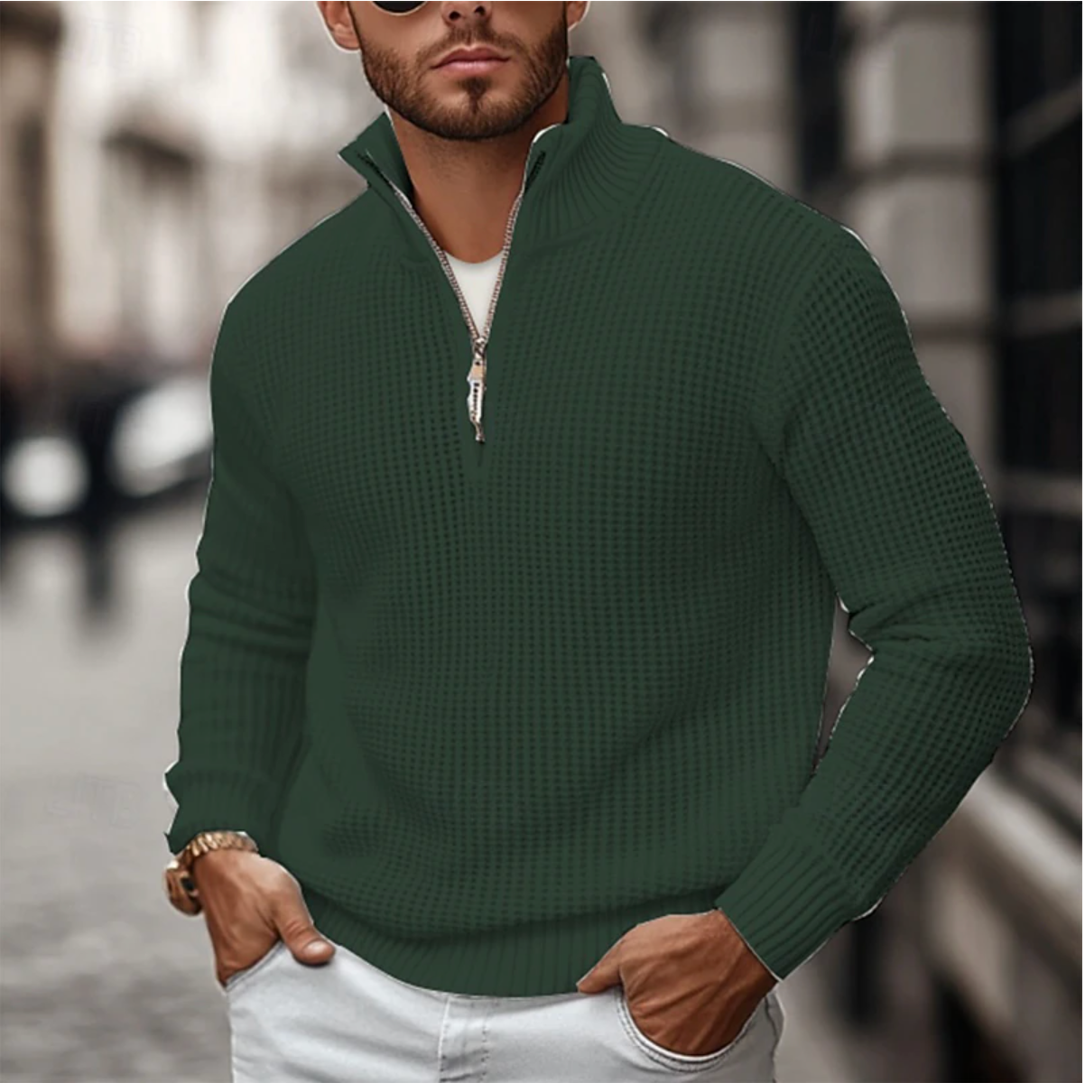 Maglione Uomo con Zip Leggero e Comfortevole